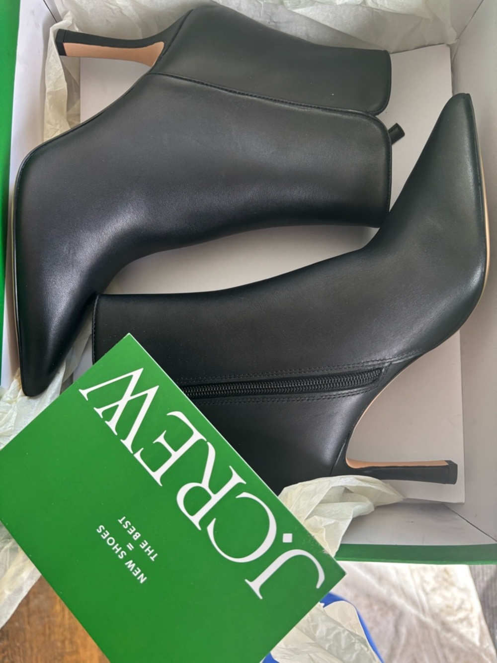 NEW *** Never Worn JCREW Pointed Toe Ankle Boots. Still in box.